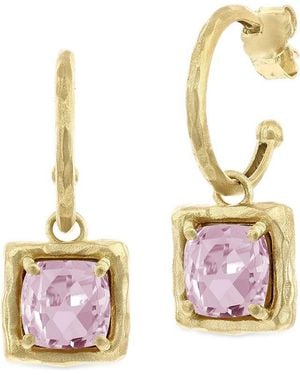 Reiss 14k 4.00 Ct. Tw. Rose Quartz Charm Earrings - Metallic