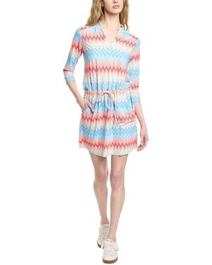 IBKUL 3/4-Sleeve Drawstring Dress - Blue