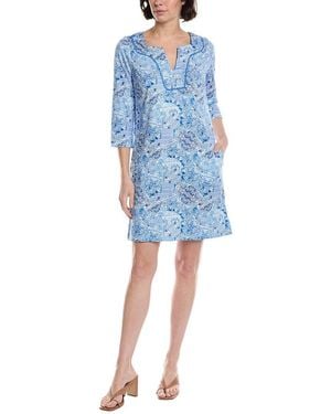 Stella Parker 3/4-Sleeve Shift Dress - Blue