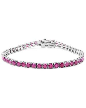 Haus of Brilliance Colourful Gemstones 11.50 Ct. Tw. Lab-Grown Ruby Tennis Bracelet - White