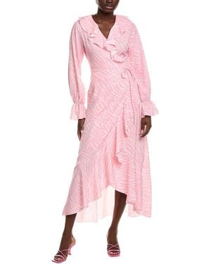 IPPONELLI Ruffle Wrap Dress - Pink