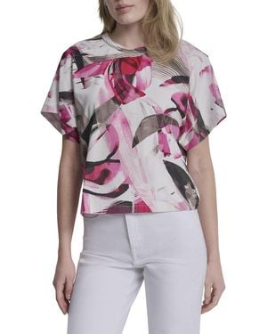 DKNY Printed Wide Sleeve Shirt - Red