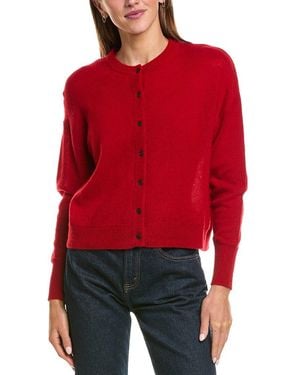 Hannah Rose Drop Shoulder 100% Cashmere Cardigan - Red