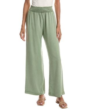 Bella Dahl Smocked Waist Wide Leg Relaxed Fit Pant - Green