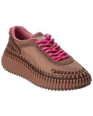 Chloé Nama Suede & Mesh Sneaker - Pink