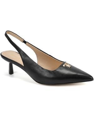 Tiffany & Fred Paris Leather Slingback Kitten Heel Pump - Black