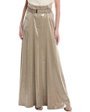 Brunello Cucinelli Silk-Blend Maxi Skirt - Natural