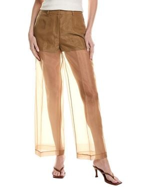 Kenneth Cole Sheer Organza Wide Leg Pant - Natural