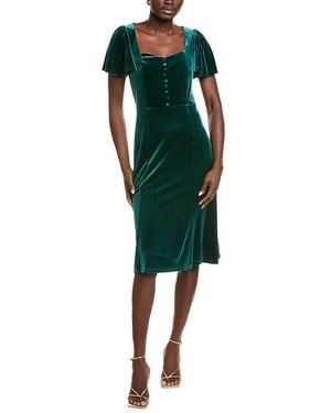 Anne Klein Velvet Midi Dress - Green