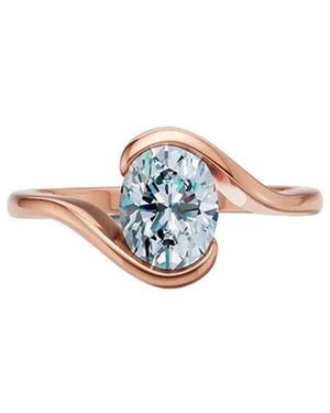 Lab Grown Diamonds 14K Rose 1.00 Ct. Tw. Lab-Grown Diamond Ring - White