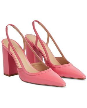 LK Bennett Leather Pointed-Toe Court Shoes with Heel - Pink
