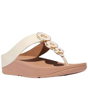 Fitflop Fino Resin Hoop Leather Toe Post Sandal - White