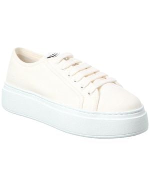 Miu Miu Logo Leather Trainer - White
