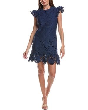 LAYERED WITH LOVE Embroidered Mini Dress - Blue