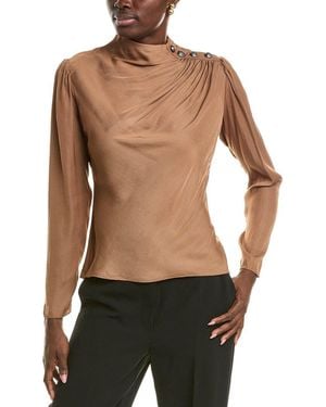 Tahari High-Neck Airflow Blouse - Black