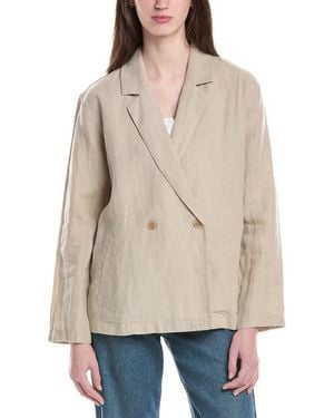 Eileen Fisher Notch Collar Linen Blazer - Natural