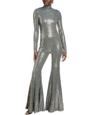 Michael Kors Collection Sequin Mock Neck Jumpsuit - Gray