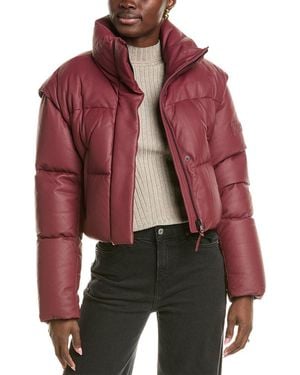 Mackage Bailey Leather Down Jacket - Red