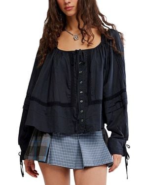 Free People La Lune Top - Blue