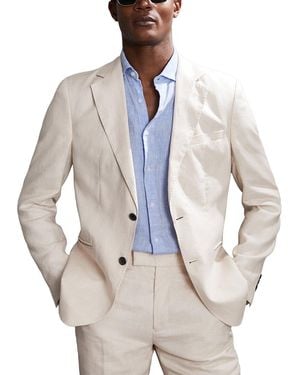 Reiss Kin Linen Formal Jacket - White
