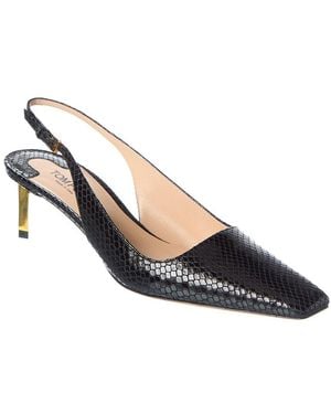 Tom Ford Snake-Embossed Leather Slingback Pump - Blue