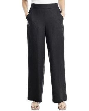 Max Studio Easy Leg Linen-Blend Pant - Blue
