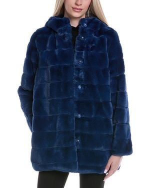 Kenneth Cole Fuzzy Coat - Blue