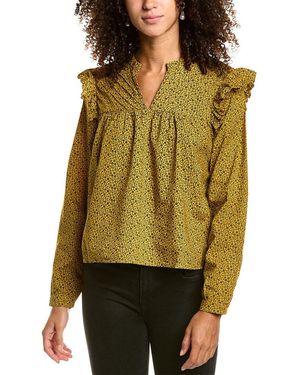 Nation Ltd Tilly A-line Ruffle Blouse - Green