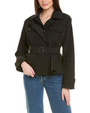 Gracia Short Trench Jacket - Black