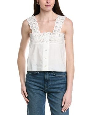 FRAME The Eyelet Tank - White