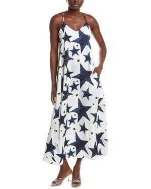 Nicole Miller Palma Satin Maxi Dress - White
