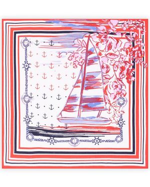 Saachi Nautical Bloom Bandana - Red