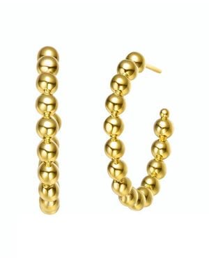 Rachel Glauber 14k Plated Hoops - Metallic