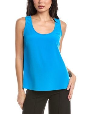 St. John Satin Back Cady Top - Blue