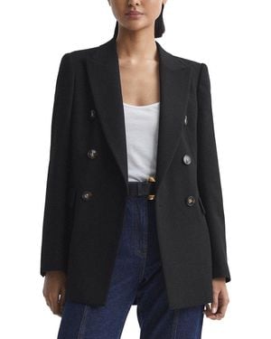 Reiss Petite Lana Wool-Blend Twill Jacket - Black