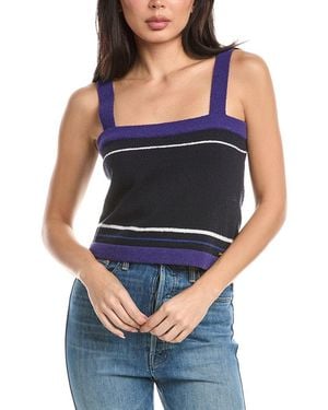 St. John Two Stripe Wool-Blend Tank Top - Blue