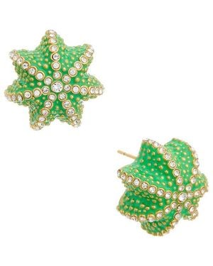 Oscar de la Renta Enamel Cactus Ball Earrings - Green