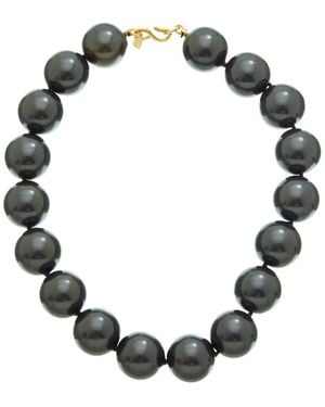 Kenneth Jay Lane Plated Beaded Necklace - Black