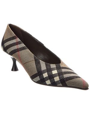 Burberry Check Pump - Brown