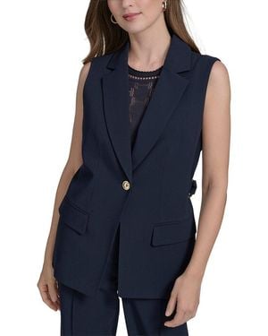 Halston Notch Pocket Vest Top - Blue