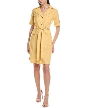 Sharagano Short Sleeve Shirtdress - Yellow