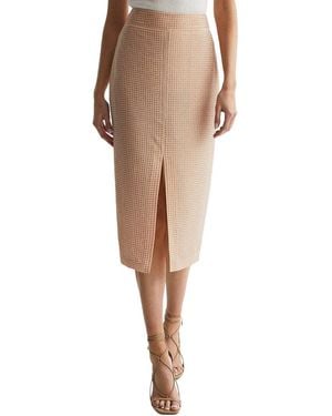 Reiss Brooklyn Embellished Pencil Skirt - Natural