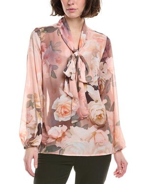 Tahari Puff Sleeve Blouse - Pink