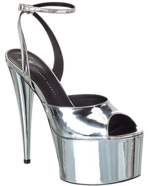 Giuseppe Zanotti Khalifa 90 Patent Platform Sandal - Metallic