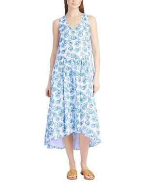 Draper James Skipper V-Neck Midi Dress - Blue