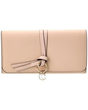 Chloé Alphabet Leather Continental Wallet - Natural