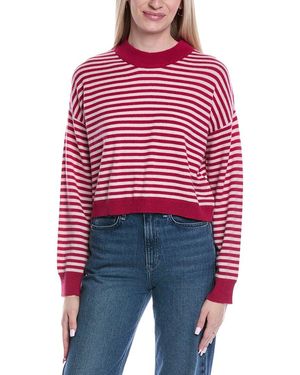 Brodie Cashmere Stitchy Stripe Wool & Cashmere-Blend Jumper - Red