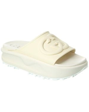 Gucci Interlocking G Rubber Slide - White