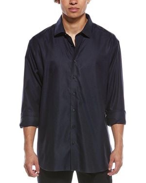 Eterna Twill Kent Shirt - Blue