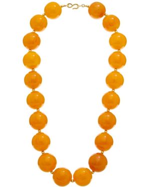 Kenneth Jay Lane Plated Beaded Necklace - Orange